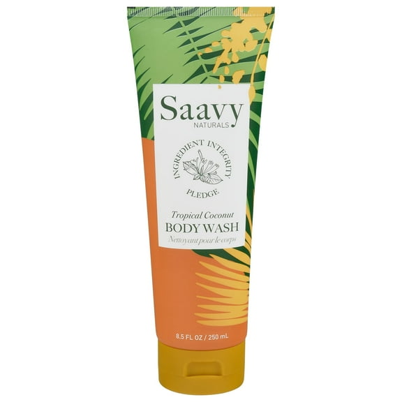 SAAVY NATURALS - Body Wash, Tropical Coconut 8.5FO ( Pack of 1)