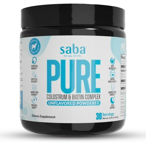 Saba Colostrum Powder for Gut Health, Hair Growth, Immune Support, 10 ...