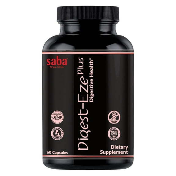 Saba Digestive Enzymes with Probiotics and Prebiotics, Broad Spectrum Plant-Based Formula