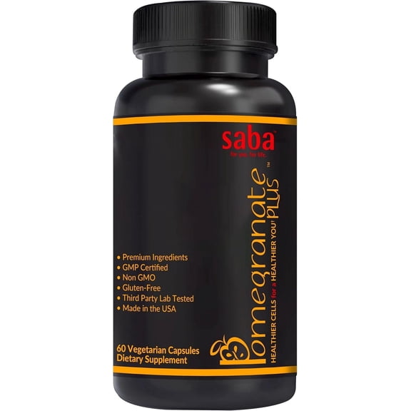 Saba Pomegranate Plus Immune Support, Dietary Supplements, 60 Vegan Caps