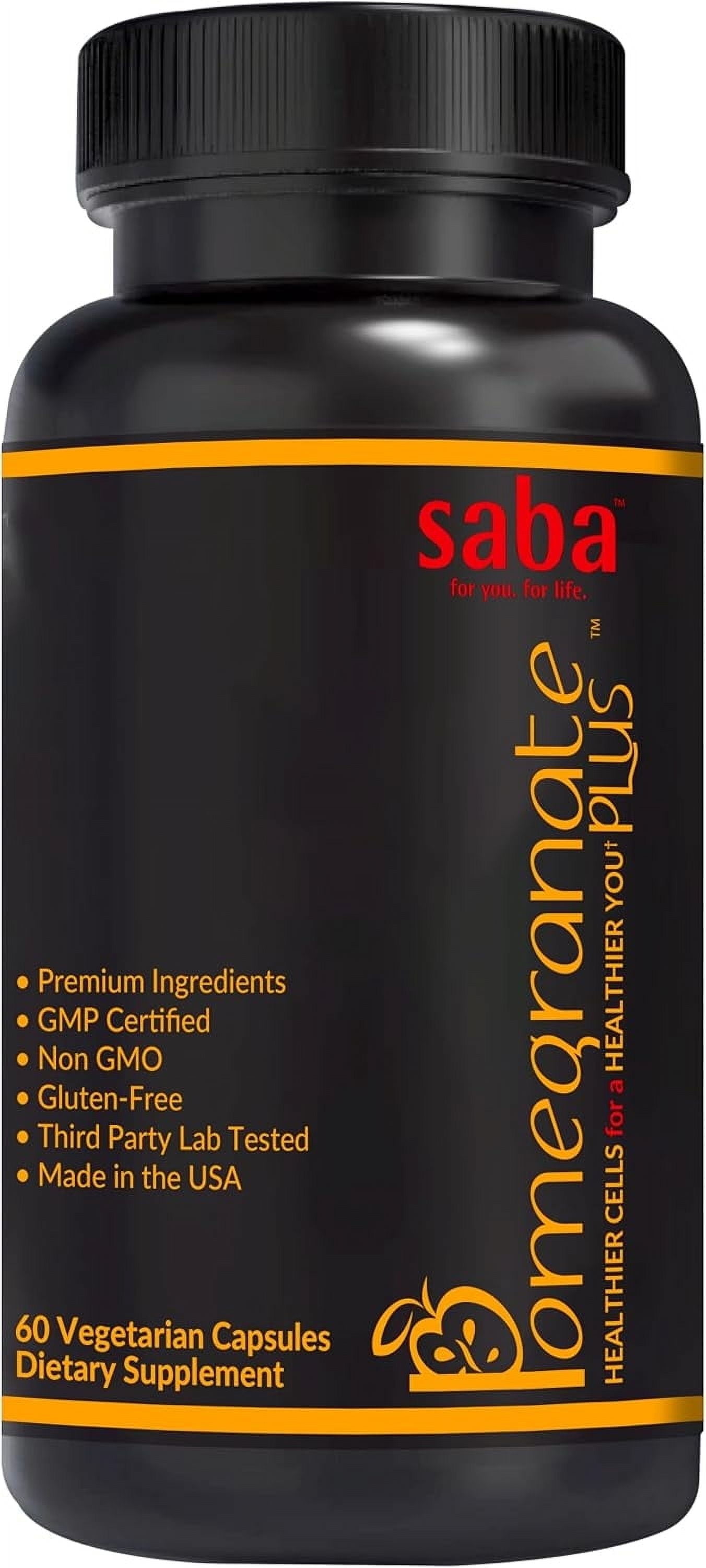 Saba Pomegranate Plus Immune Support, Dietary Supplements, 60 Vegan Caps