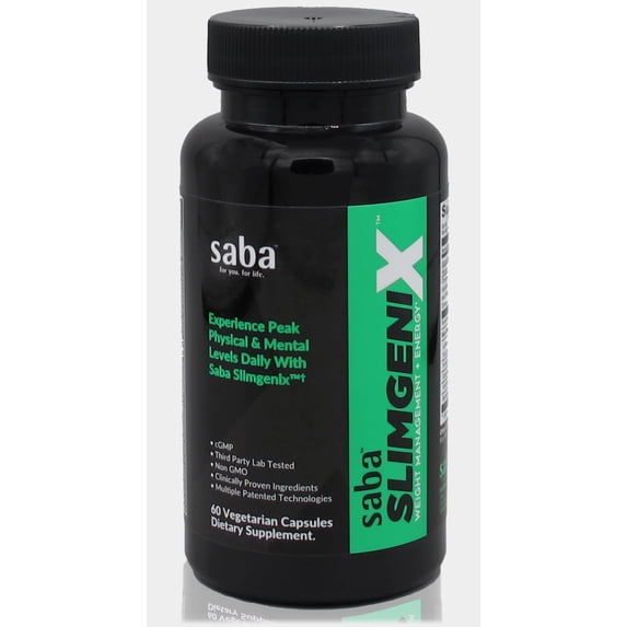 Saba SlimGenix Dietary Supplement with Green Tea & Coffee Bean Extract, 60 Capsules