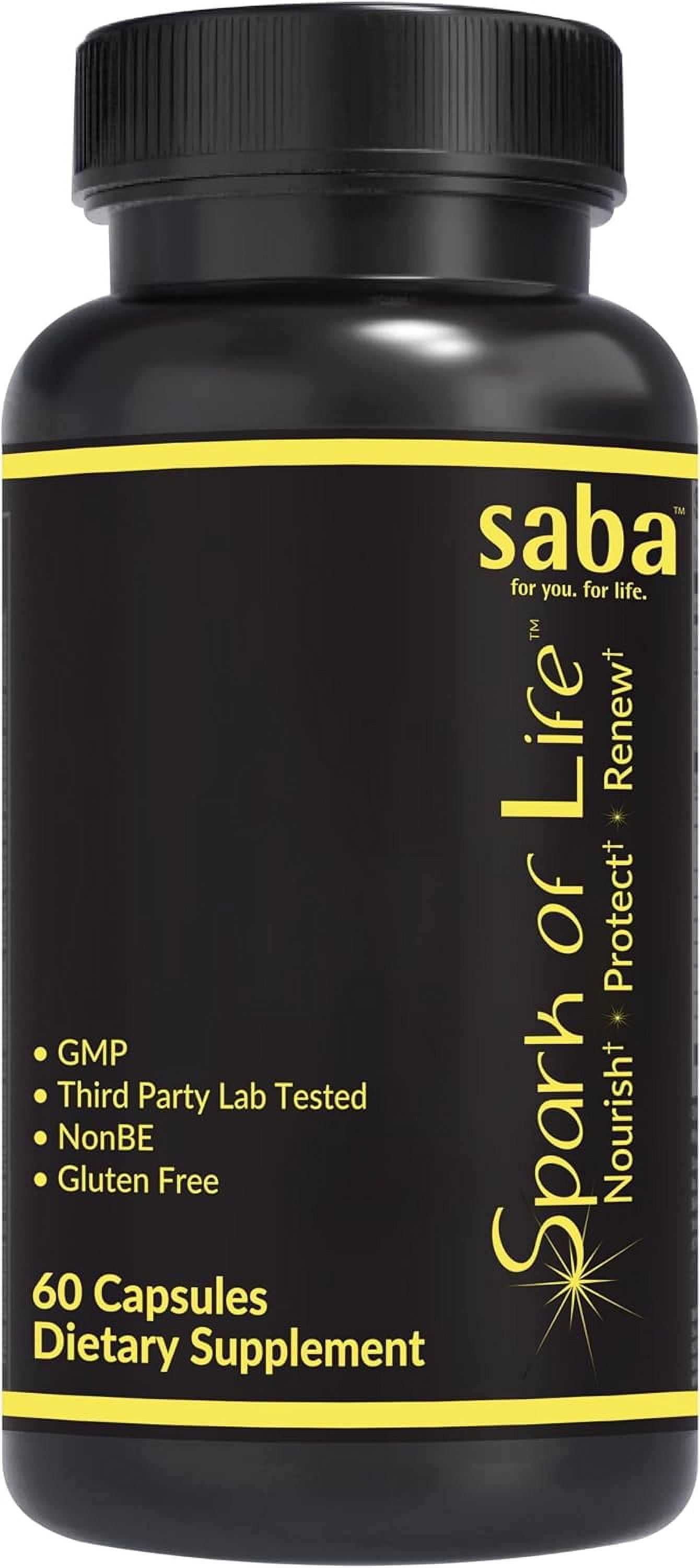 Saba Spark of Life - nourish, protect, and renew cellular health - Daily Multivitamins For Men & Women - 60 Veggie Caps
