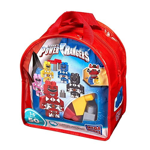 Saban's Power Rangers Mega Bloks 50 Pieces Building Blocks Set in a Carrying Case with Handles for ages 1-5 years