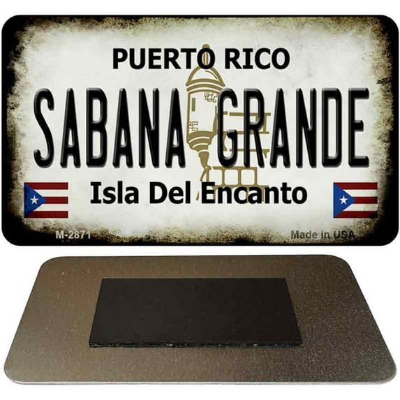 Sabana Grande Puerto Rico State License Plate Tag Magnet M-2871 3.5" x 2" Magnet (M)