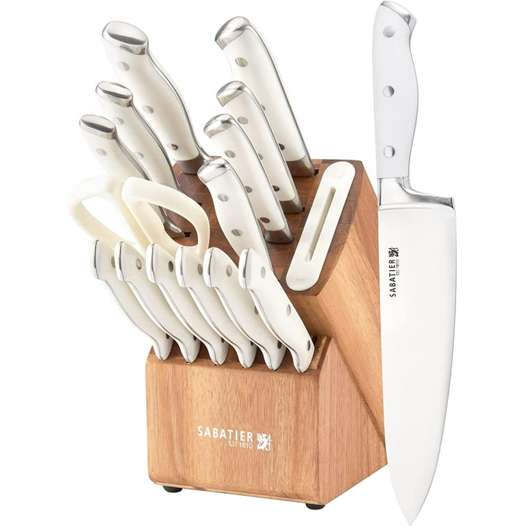 15-Piece Forged Triple Rivet Knife Block Set with Acacia Block 15-Piece Forged Triple Rivet Knife Block Set with Acacia Block