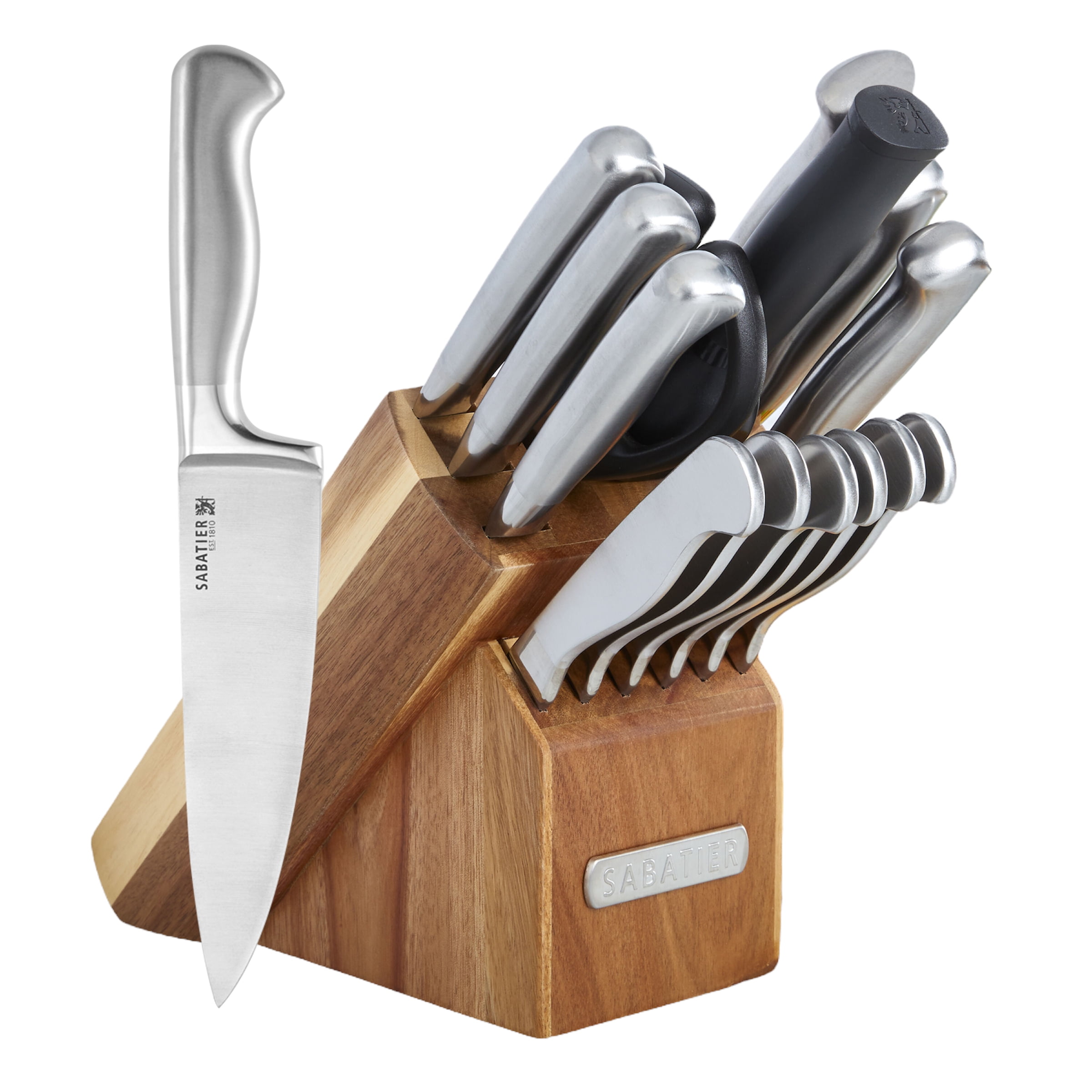 Sabatier Sabatier 15-Piece Stainless Steel Hollow Handle Knife Block Set