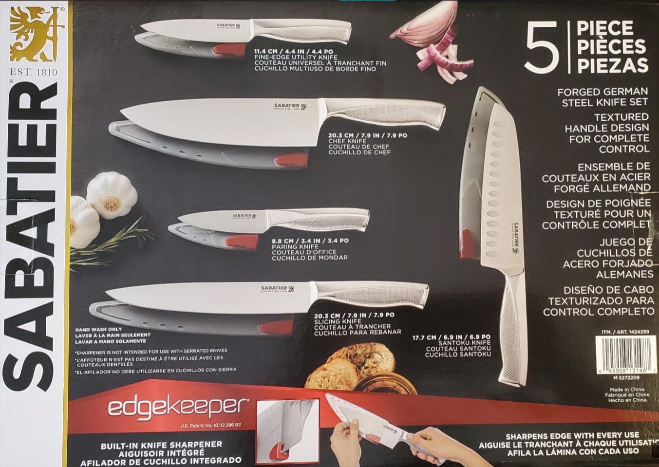 Sabatier, Kitchen, Sabatier Piece Edgekeeper Stainless German Steel Cutlery  Set Knife Set New