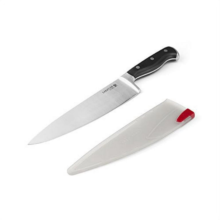 Sabatier Triple Riveted Chef Knife, 8-Inch, High-Carbon Stainless Steel,  Razor-Sharp Kitchen Knife to Cut Fruit, Vegetables and more, Black