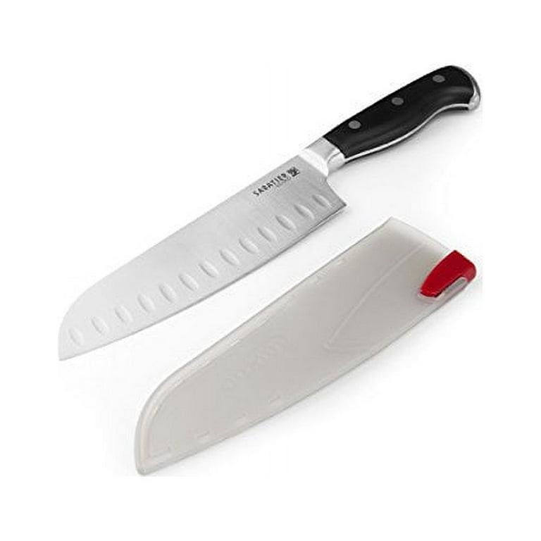 Sabatier Forged Stainless Steel Santoku Knife with EdgeKeeper  Self-Sharpening Sheath, 7-Inch - Walmart.com