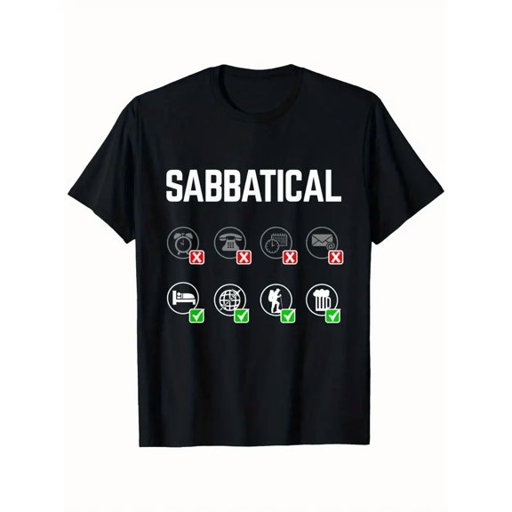 Sabbatical Graphic T-Shirt - "Get Out of Their Office" Travel Design, Casual Crew Neck, Short Sleeve, Lightweight & Washable, Ideal for Outdoor Activities & Casual Attire