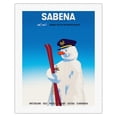 thumbnail image 1 of Sabena Brings You to The Winter Sports - Sabena Belgian World Airlines - Vintage Airline Travel Poster c.1955 - Fine Art Rolled Canvas Print 20in x 26in, 1 of 4