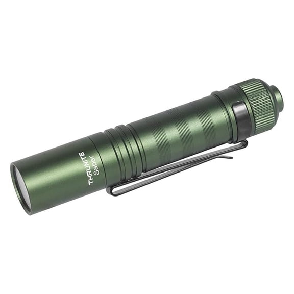 Saber 659 Lumens AA Rechargeable Flashlight EDC, High Performance SST20 Bright Small LED Pocket Flashlight with Clip (Dark Green)
