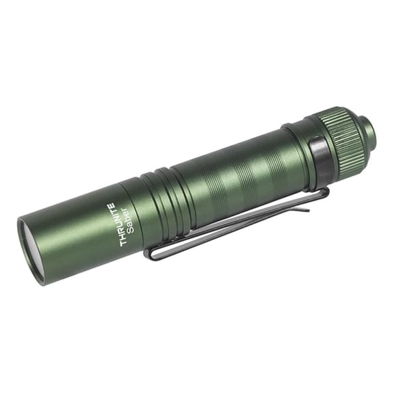 Saber 659 Lumens AA Rechargeable Flashlight EDC, High Performance SST20 Bright Small LED Pocket Flashlight with Clip (Dark Green)