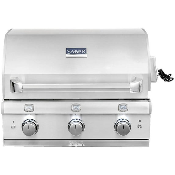 Saber Elite 1500 32-Inch 3-Burner Built-In Infrared Natural Gas Grill - R50SB1517