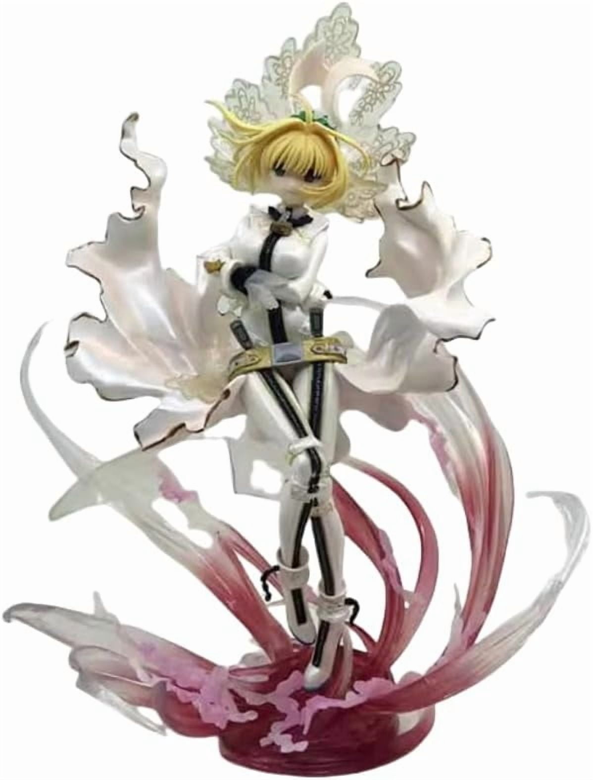 Saber Figure, Pretty Wedding Dress Saber Nero Action Figures 23cm/9.1inch Handmade Anime Model Game Character Statue Collection Gift