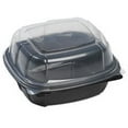 Sabert 6x6 In Hinged Lid Clamshell Container with Black Base, Model ...
