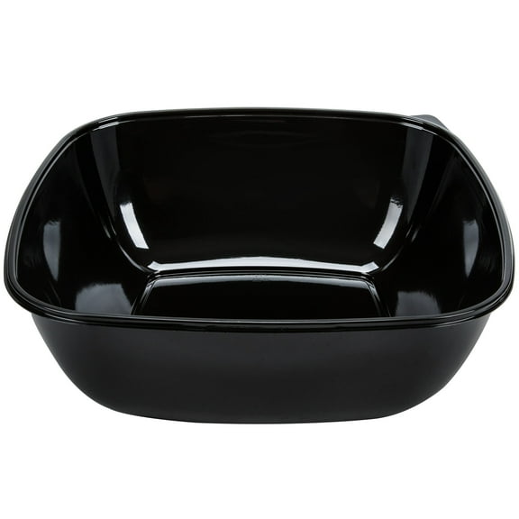 Sabert 320 oz/20 lb Black, PET Plastic Large Square Thermo-formed Catering Serving Bowl | 25/Case