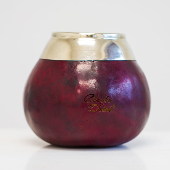 Sabi Cup Rojo - Handcrafted Yerba Mate Cup with Alpaca Silver Brim
