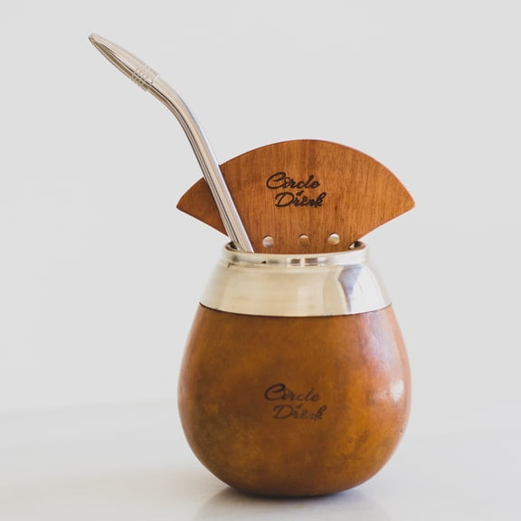Sabi Cup Yerba Mate Kit - Stainless Steel Bombilla Filter and Wooden Mate Shaper Tools Included