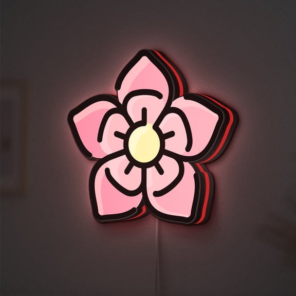 Sabi LED Lightbox - Nature Botanical Flower Blossom Decor, Custom Led Sign for Home Office Shop Decor (Width 12 inch, 30cm)