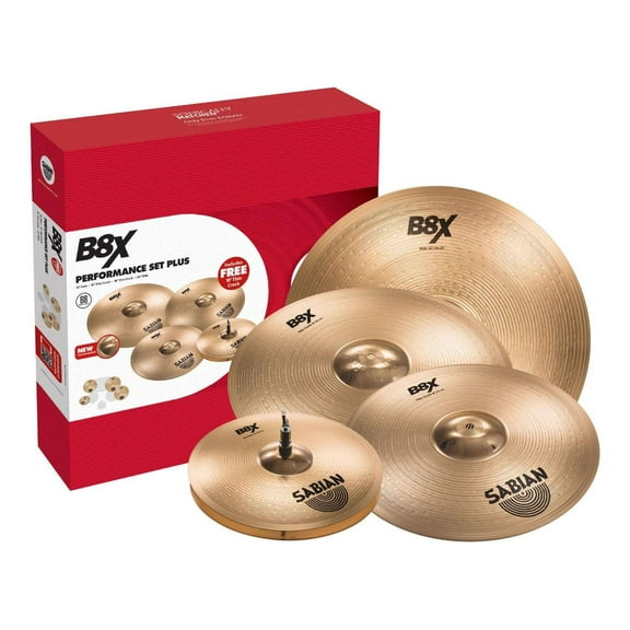 Sabian B8X Performance Set Plus with 14" Hi-Hats, 16" Trash Crash, 20" Ride, and Free 18" Trash Crash Cymbals