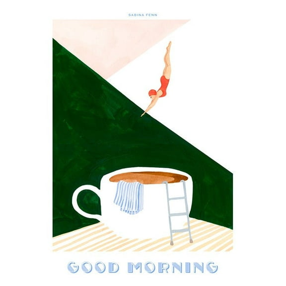Sabina Fenn - Good Morning Dive Print Wall Art, Modern Wall Decor For Living Room Bedroom, 8x12 UNFRAMED