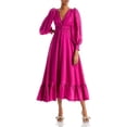 thumbnail image 1 of Sabina Musayev Womens Frida Belted V Neck Maxi Dress, 1 of 2