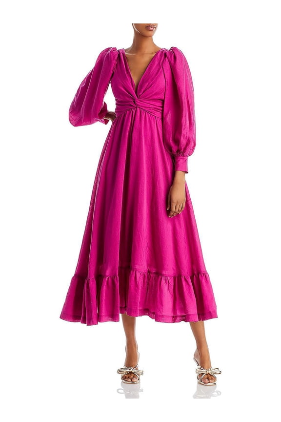 Womens Frida Belted V Neck Maxi Dress