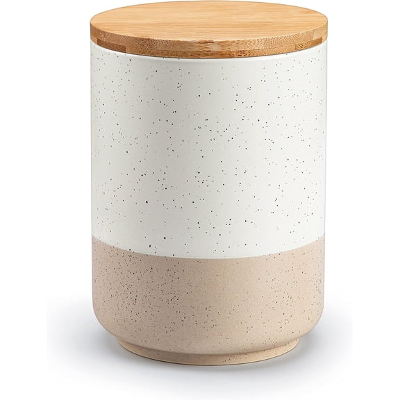 Sabine Ceramic Canister with Airtight  Lid - 36 oz Kitchen Storage Container for Coffee, , Sugar, Nuts & Spices - Medium Countertop Jar