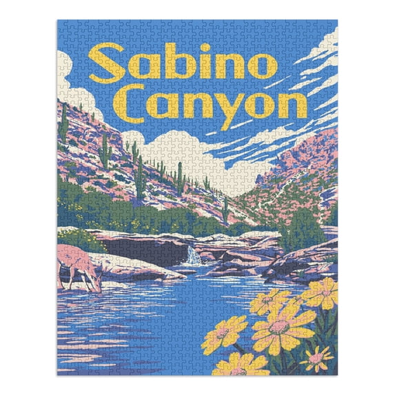 Sabino Canyon, Arizona, Explorer Series (1000 Piece Puzzle, Size 19x27, Challenging Jigsaw Puzzle for Adults and Family, Made in USA)