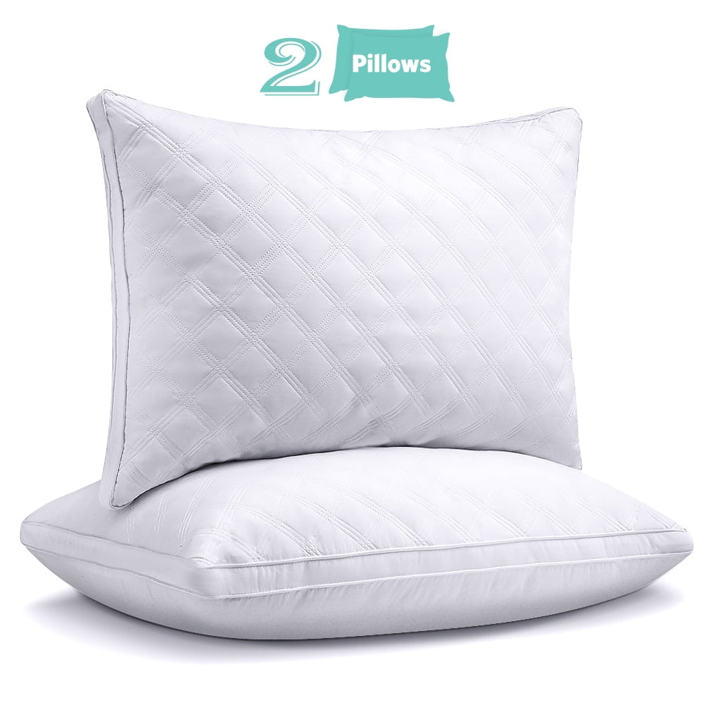 Sable 2 Pack Gusseted Bed Pillows, Standard Size 100% Cotton Down Pillows