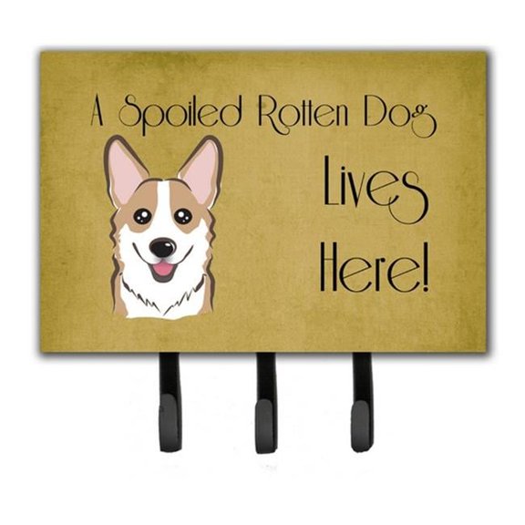 Sable Corgi Spoiled Dog Lives Here Leash & Key Holder