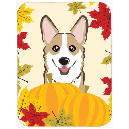 Sable Corgi Thanksgiving Glass Cutting Board Large