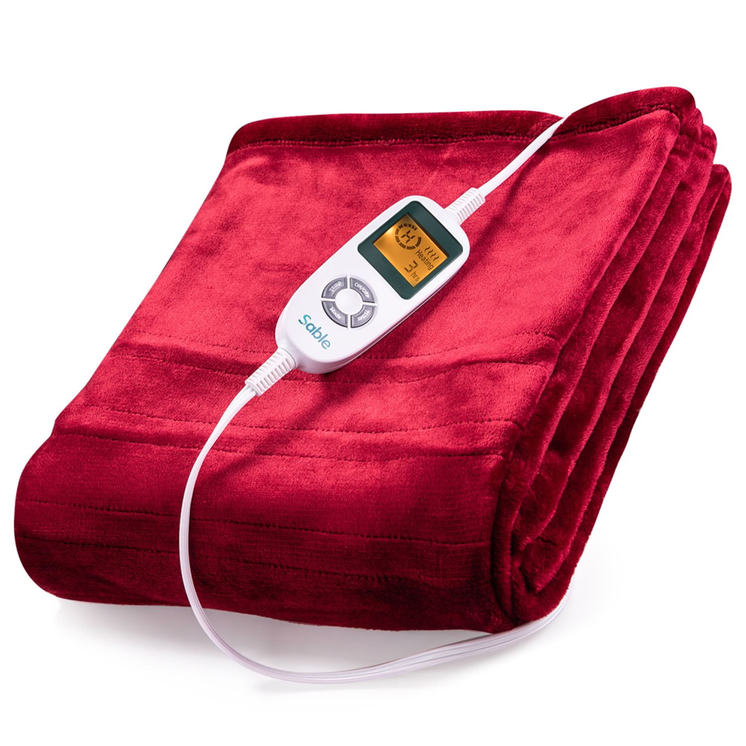 Sable Electric Blanket Heated Blanket Throw, 50 x 60 Flannel Blanket with  10 Heating Levels, 1-3 Timer Settings, ETL Certified, Machine Washable, Red  - Walmart.com