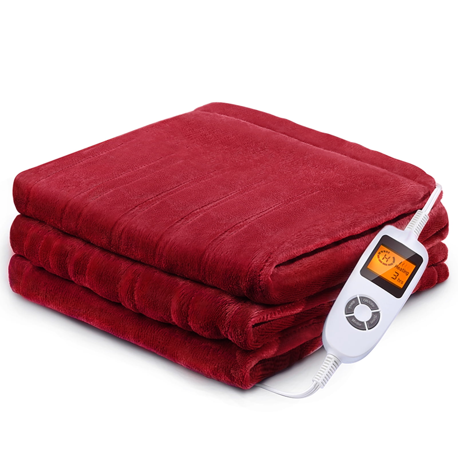 Sable Electric Heated Blanket Throw, Full 72 x 84 Oversized Flannel  Blanket with 10 Heating Levels, 1-12 Timer Settings, ETL Certified, Machine  Washable, Red - Walmart.com