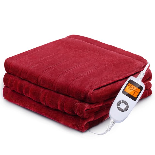 "Sable Electric Heated Throw, 72""x84"" Flannel, 10 Heat Levels, Timer