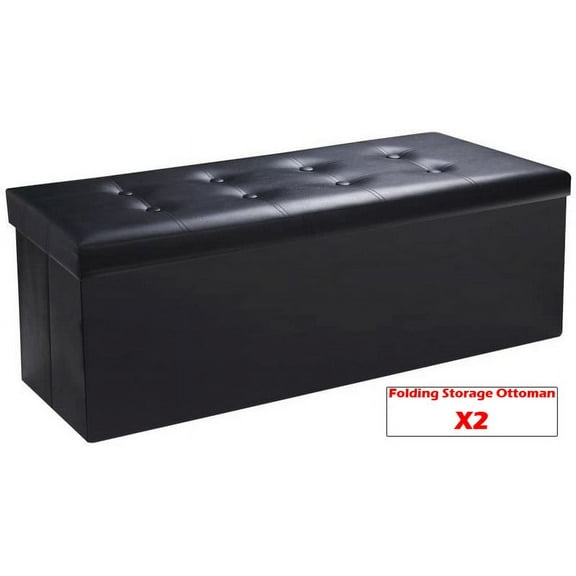 Sable Folding Storage Ottoman Box Toy Chest and Footstools Multipurpose FD28 X 2