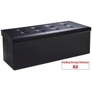Sable Folding Storage Ottoman Box Toy Chest and Footstools Multipurpose FD28 X 2