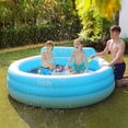 thumbnail image 1 of Sable Full-Sized Inflatable Kiddie Pool for Family with Backrest, Bench for Summer Water Party, Blue, 1 of 7