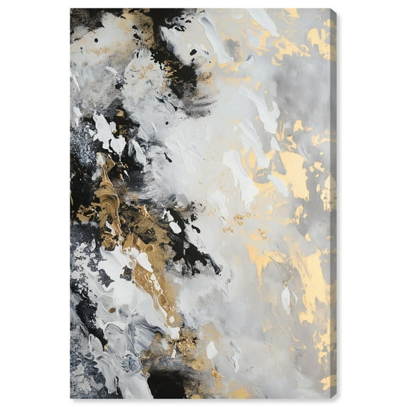 Sable Glint Canvas Black Paint Abstract by Art Remedy, Gallery Wrapped, 30" x 45"