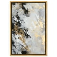 thumbnail image 1 of Sable Glint Canvas Black Paint Abstract by Art Remedy, Gold Frame, 36" x 54", 1 of 7
