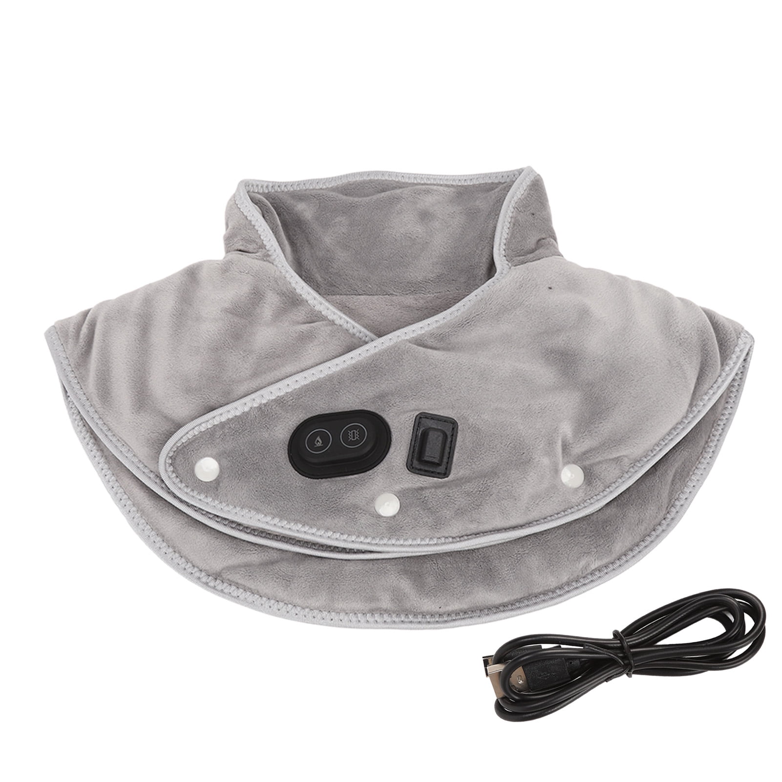 Sable Grey Electric Heated Neck Wrap Adjustable Temperature 3 Massage