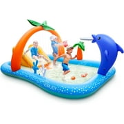 Sable Inflatable Pool, 95 x 75 x 40in Rectangular Swimming Pool for Toddlers, Kids, Family, Above Ground, Backyard, Outdoor