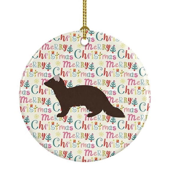 Sable Marten Christmas Ceramic Ornament 2.8 in x 2.8 in