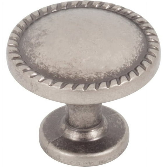 Sable Rope Cabinet Knob, 1-1/4 Inches, Weathered Nickel by Stone Harbor Hardware