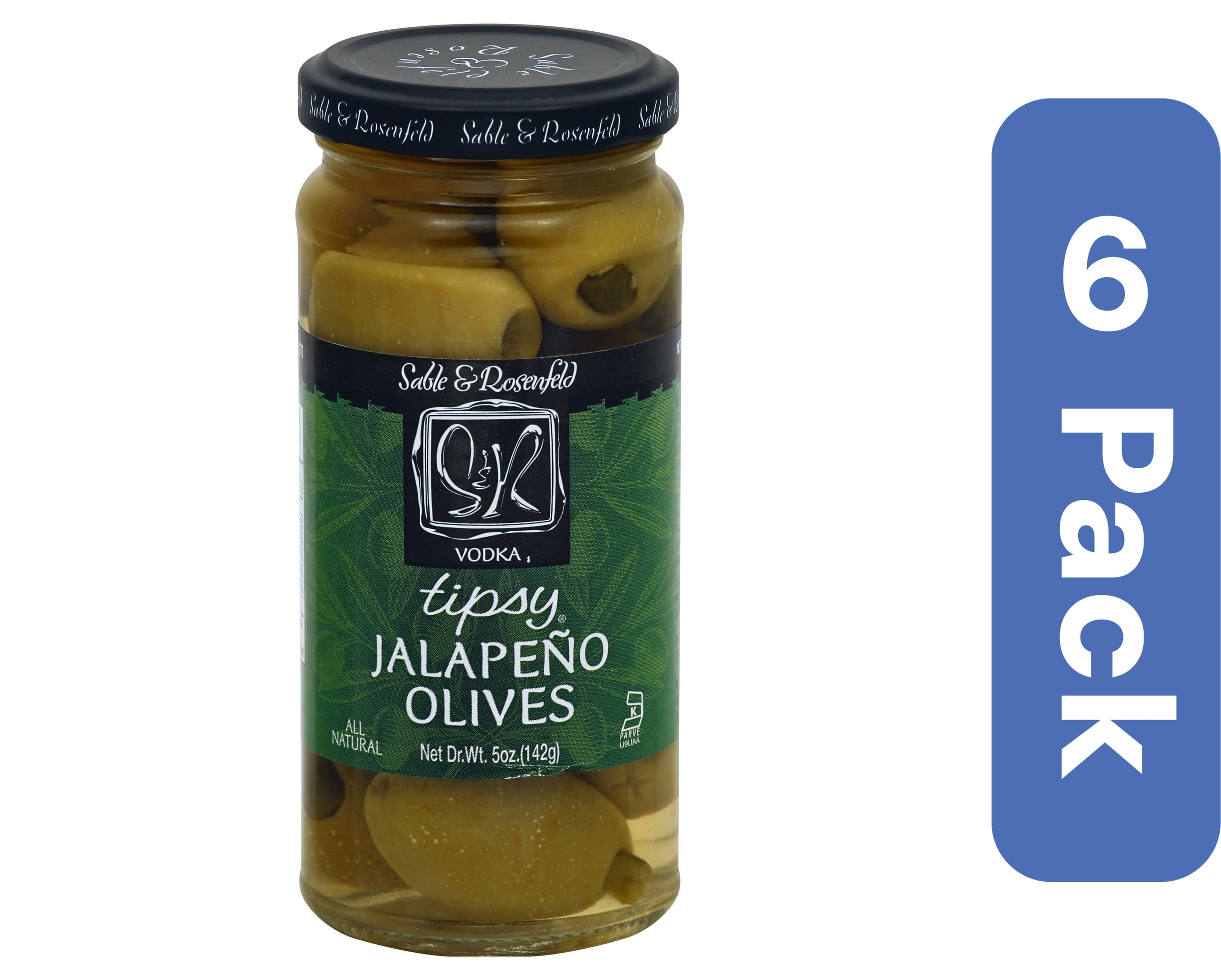 Sable & Rosenfeld Tipsy Olive Stuffed Jalapeño 5.3 oz (Pack of 6)