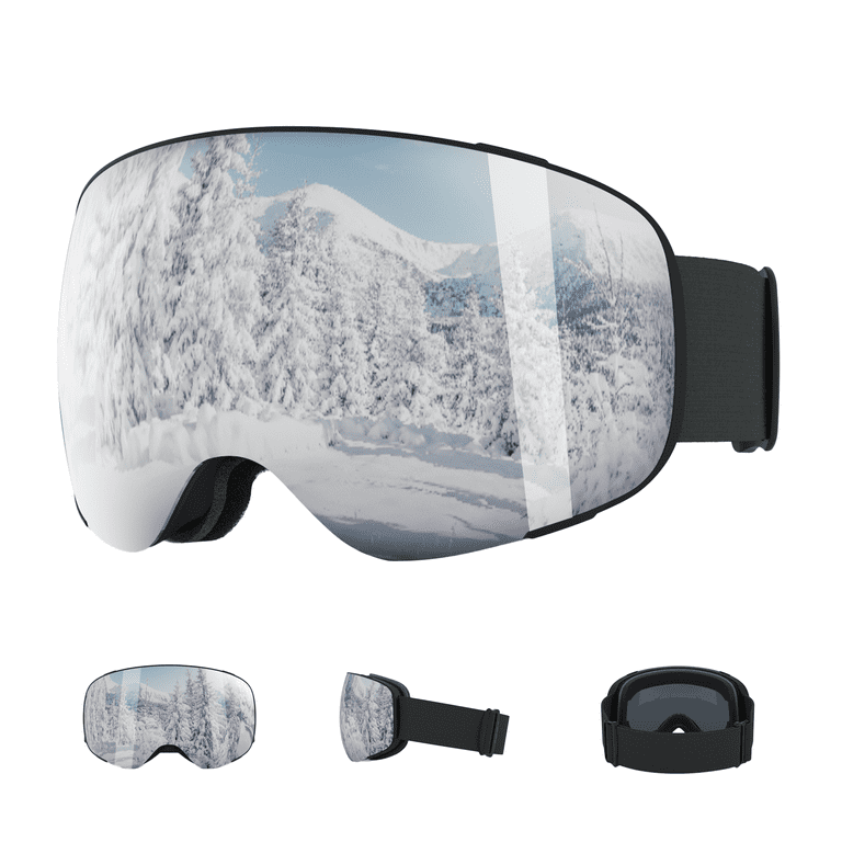 Ski Goggles OTG Pro HD Magnetic Snow Goggles UV Protection Interchangeable Lens