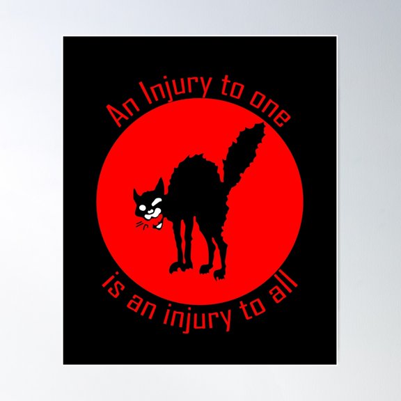 Sabo Tabby An Injury To One Is An Injury To All Poster Wall Art, Modern Wall Decor For Living Room Bedroom, 12x18 UNFRAMED