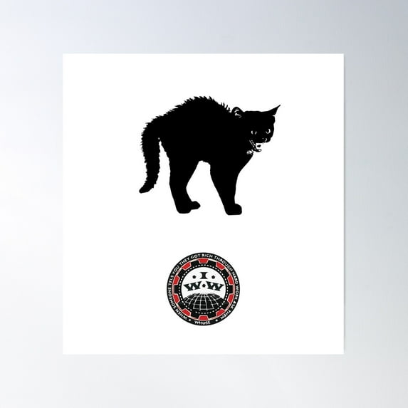 Sabo The Cat International Workers Of The World Mascot Poster Wall Art, Modern Wall Decor For Living Room Bedroom, 8x12 UNFRAMED